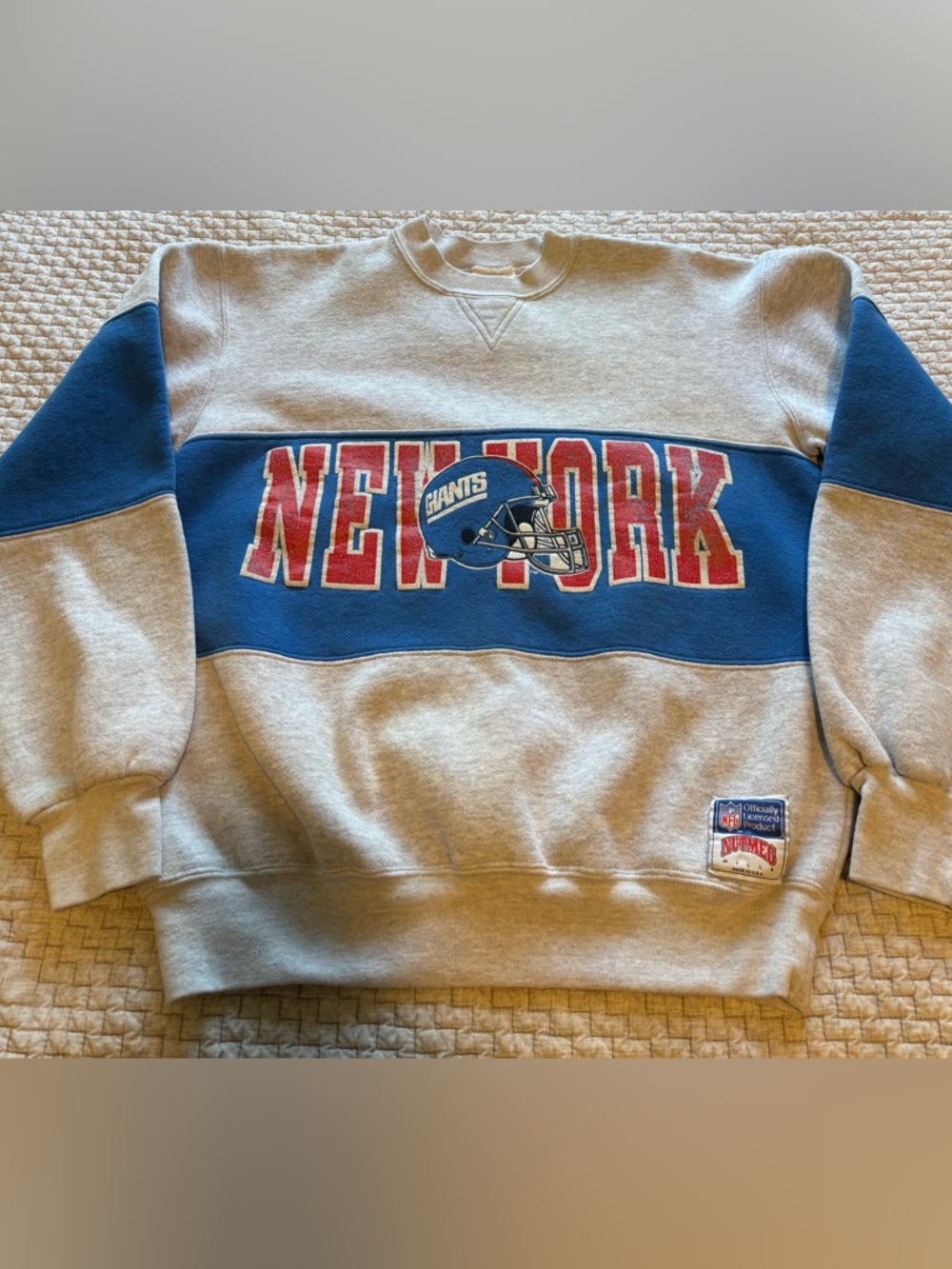 Vintage Nutmeg New York Giants NFL Football Crewneck Sweatshirt Size Medium